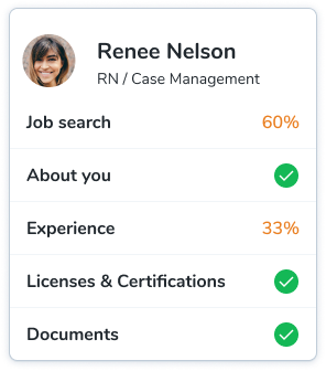 A sample of a candidate's universal profile.